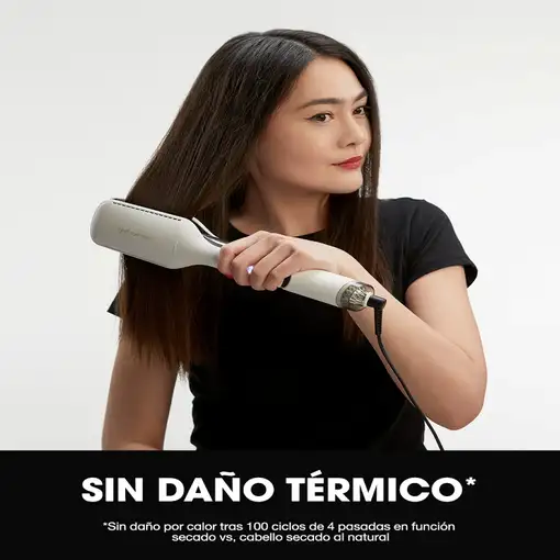 Plancha de pelo y secador de aire caliente 2 en 1, Blanca, Duet Style GHD