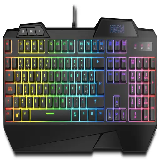 Krom Krusher teclado Ratón incluido Juego USB Negro