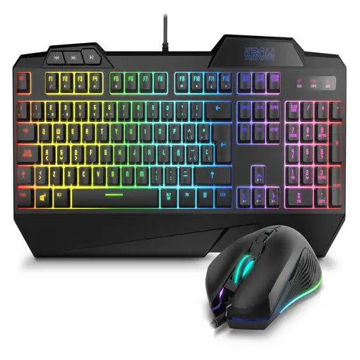 Krom Krusher teclado Ratón incluido Juego USB Negro