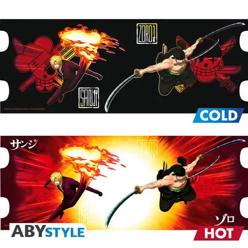 Taza Térmica de Cerámica Abystyle One Piece Modelo Zoro y Sanji