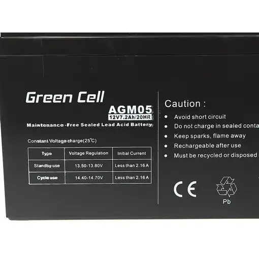 Green Cell AGM05 batería para sistema ups Sealed Lead Acid (VRLA) 12 V 7,2 Ah
