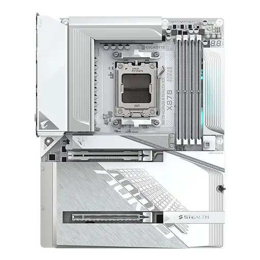 GIGABYTE X870 AORUS STEALTH ICE Placa Base – Compatible con procesadores AMD Ryzen