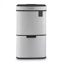 Papelera Reciclaje 3 Compartimentos, 64L, Les Collectors N°1010, Cierre Automático