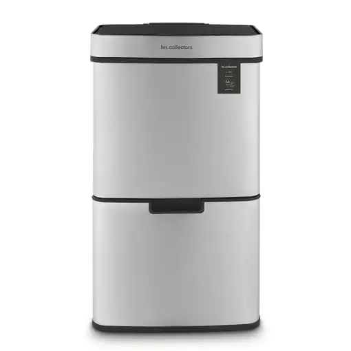Papelera Reciclaje 3 Compartimentos, 64L, Les Collectors N°1010, Cierre Automático Papelera Reciclaje 3 Compartimentos, 64L, Les Collectors N°1010, Cierre Automático