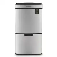 Papelera Reciclaje 3 Compartimentos, 69L Les Collectors N°1012, Cierre Automático