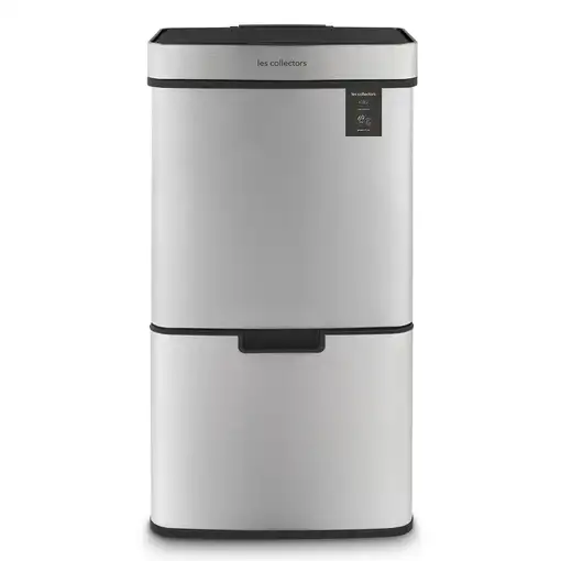 Papelera Reciclaje 3 Compartimentos, 69L Les Collectors N°1012, Cierre Automático
