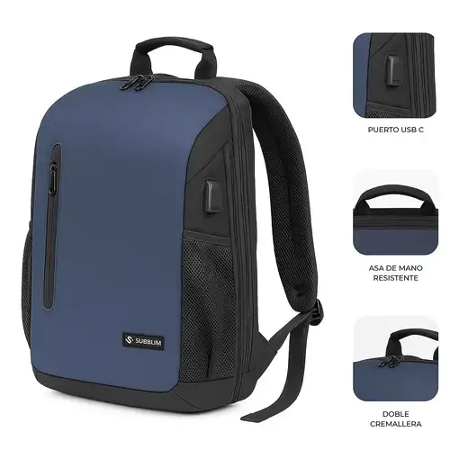 SUBBLIM Nomad Xpand Air Padding mochila City backpack Azul Poliéster reciclado