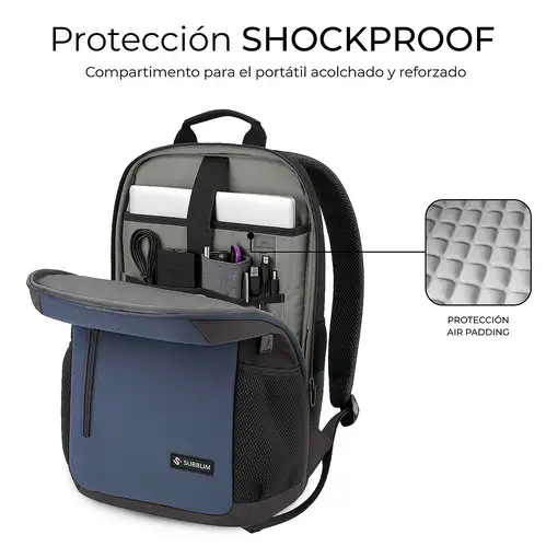 SUBBLIM Nomad Xpand Air Padding mochila City backpack Azul Poliéster reciclado