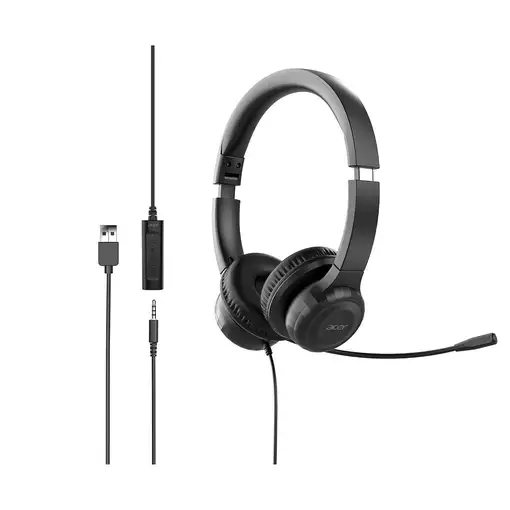 Acer AHW154 Auriculares Alámbrico De mano Oficina/Centro de llamadas USB tipo A Ne