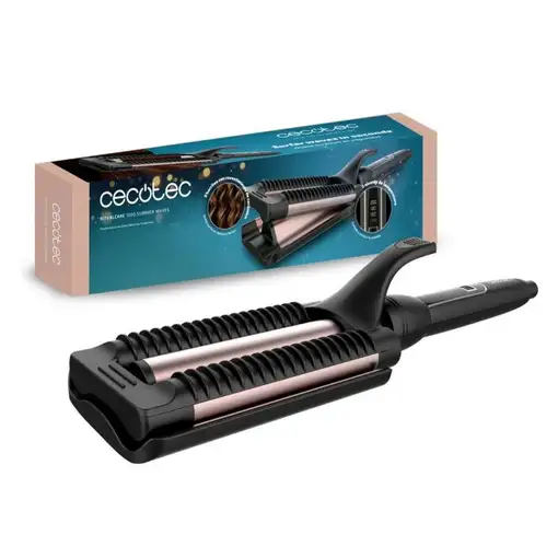 Cecotec RitualCare 1000 Summer Waves Plancha de pelo Caliente Negro, Rosa claro