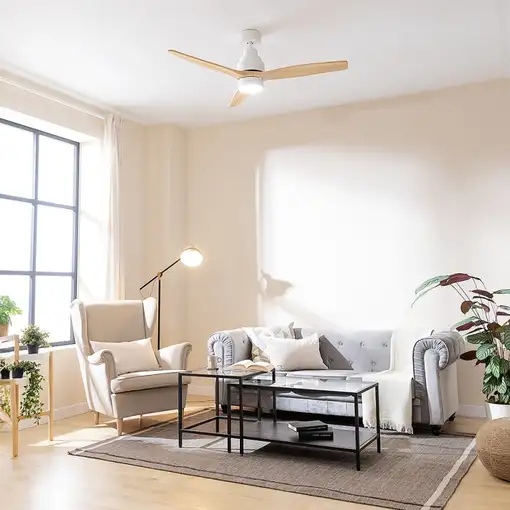 Cecotec Ventilador de techo con luz EnergySilence Aero 5275 LightWood