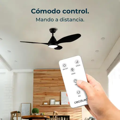 Cecotec Ventilador de techo con luz EnergySilence Aero 5200 Black