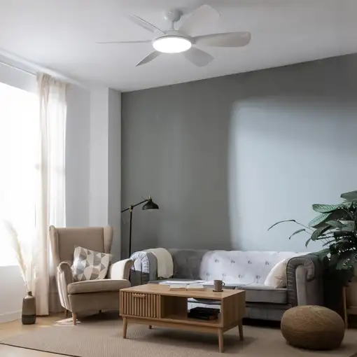 Cecotec Ventilador de techo con luz EnergySilence Aero 5200 White Pro