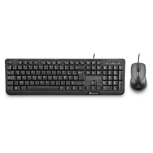 NGS Cocoa Kit, AZERTY, FR teclado Ratón incluido Universal USB Francés Negro