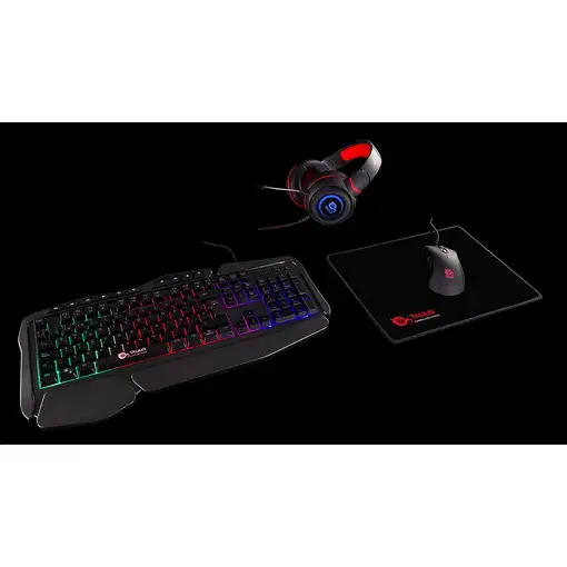 TALIUS Gaming kit V.2(teclado + raton + auriculares + alfombrilla) black