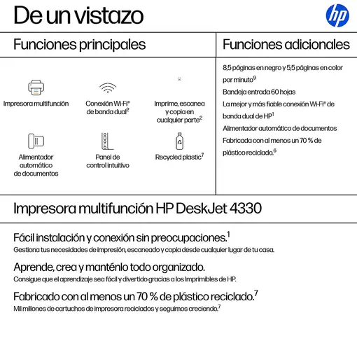 HP DeskJet 4330 Inalámbrico All-in-One Color Impresora