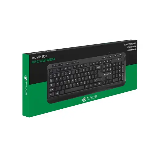 TALIUS KB503 teclado Oficina USB QWERTY Inglés, Español Negro