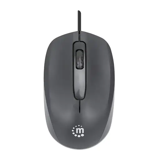 Manhattan Ratón USB Comfort II con cable, negro, 1000 dpi, USB-A, óptico