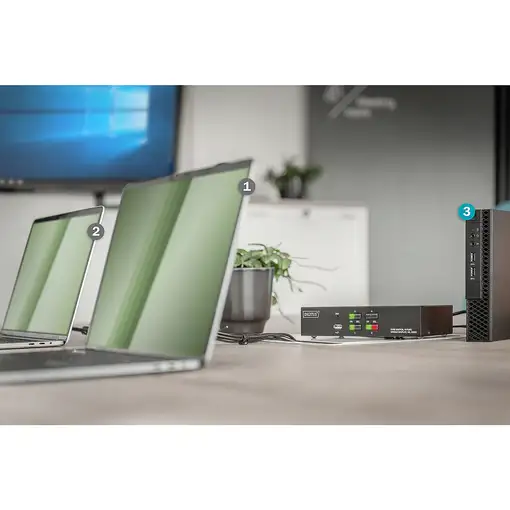 Digitus Conmutador KVM, 4 puertos, pantalla simple, 4K, HDMI®