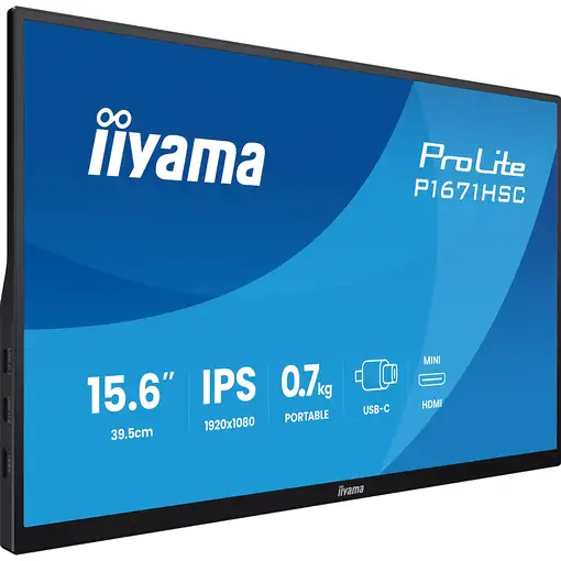 iiyama ProLite P1671HSC-B1 pantalla para PC 39,6 cm (15.6") 1920 x 1080 Pixeles