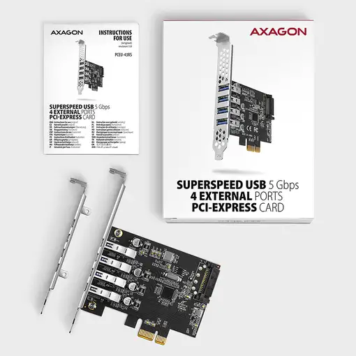 Axagon PCEU-43RS tarjeta y adaptador de interfaz Interno USB 3.2 Gen 1 (3.1 Gen 1)