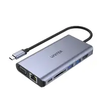 UNITEK uHUB O8+ Alámbrico USB 3.2 Gen 1 (3.1 Gen 1) Type-C Gris