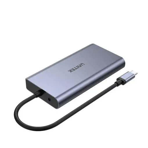 UNITEK uHUB O8+ Alámbrico USB 3.2 Gen 1 (3.1 Gen 1) Type-C Gris