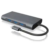 ICY BOX IB-DK4040-CPD Alámbrico USB 3.2 Gen 1 (3.1 Gen 1) Type-C Antracita, Negro