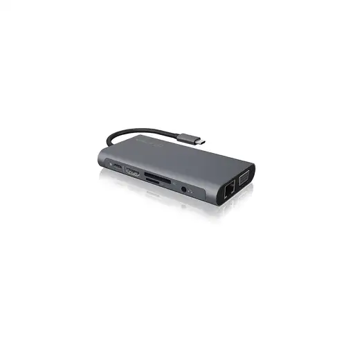 ICY BOX IB-DK4040-CPD Alámbrico USB 3.2 Gen 1 (3.1 Gen 1) Type-C Antracita, Negro
