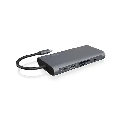ICY BOX IB-DK4040-CPD Alámbrico USB 3.2 Gen 1 (3.1 Gen 1) Type-C Antracita, Negro