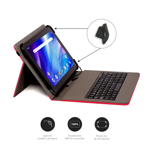 Nilox FUNDA TECLADO USB DE 9,7" A 10.5" ROJA