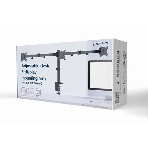 Gembird MA-D3-01 soporte para monitor 68,6 cm (27") Escritorio Negro