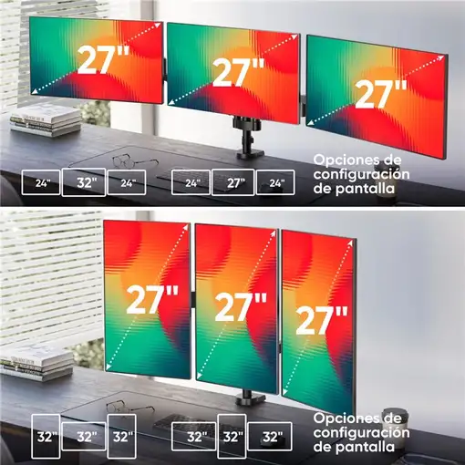 ONKRON G280-B soporte para monitor 81,3 cm (32'') Escritorio Negro