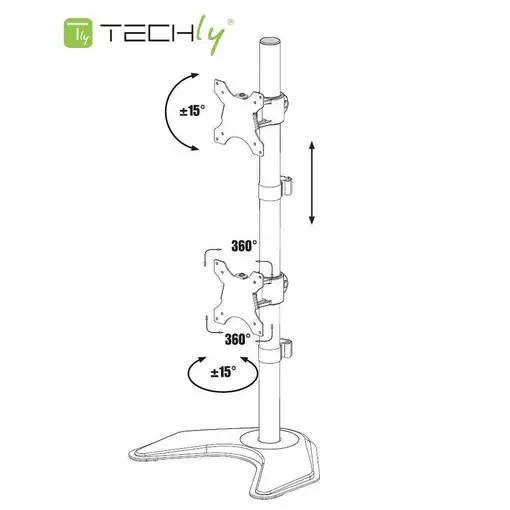 Techly ICA-LCD 2520V soporte para monitor 68,6 cm (27") Escritorio Negro