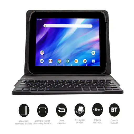 Nilox FUNDA TECLADO BLUETOOH DE 9.7" A 10.5" NEGRA