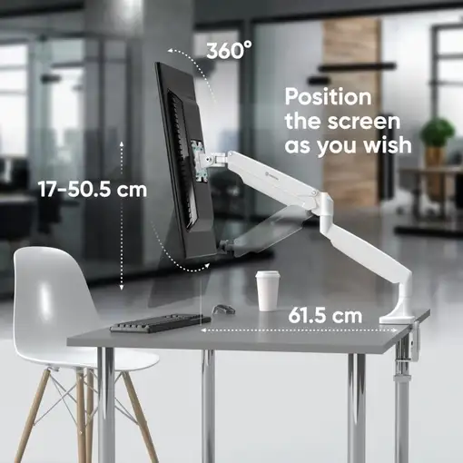 ONKRON G100-W soporte para monitor 81,3 cm (32'') Escritorio Blanco