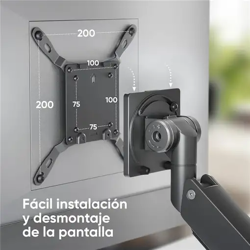 ONKRON G130-B soporte para monitor 144,8 cm (57'') Escritorio Negro