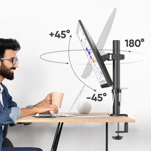 ONKRON D101E-B soporte para monitor 86,4 cm (34") Escritorio Negro