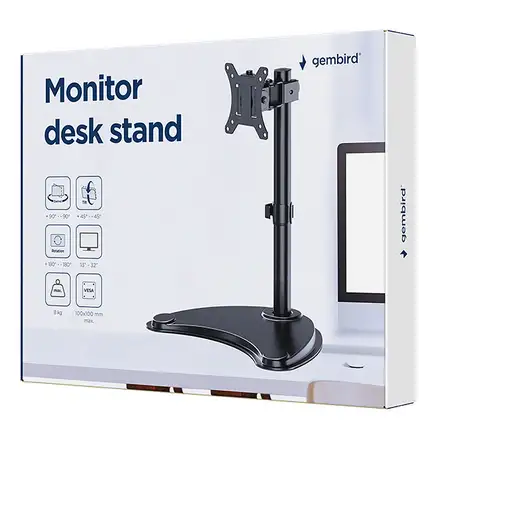 Gembird MS-D1ST-04 soporte para monitor 81,3 cm (32") Escritorio Negro
