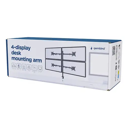 Gembird MA-D4-01 soporte para monitor 81,3 cm (32") Escritorio Negro