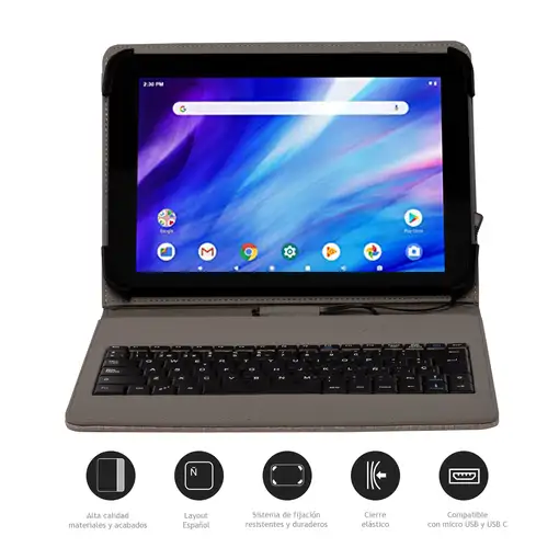 Nilox FUNDA TECLADO USB DE 9,7" A 10.5" BEIGE