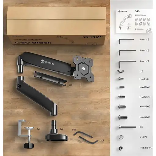ONKRON G50 81,3 cm (32'') Escritorio Negro