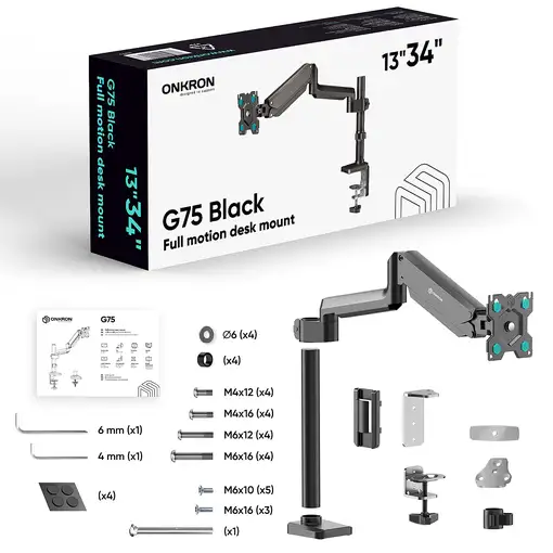 ONKRON G75 86,4 cm (34'') Escritorio Negro
