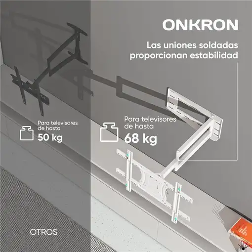 ONKRON M7L-W soporte para TV 190,5 cm (75'') Blanco