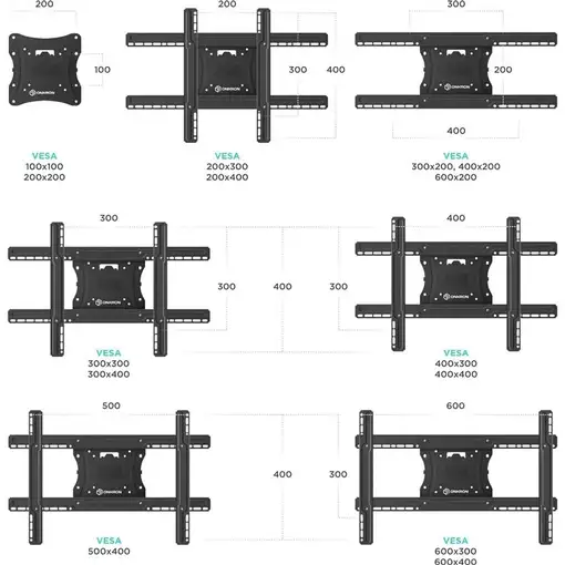 ONKRON M7L-B soporte para TV 190,5 cm (75'') Negro