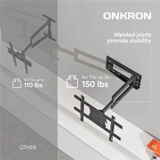 ONKRON M7L-B soporte para TV 190,5 cm (75'') Negro