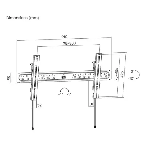 Gembird PRO series 2,41 m (95") Negro