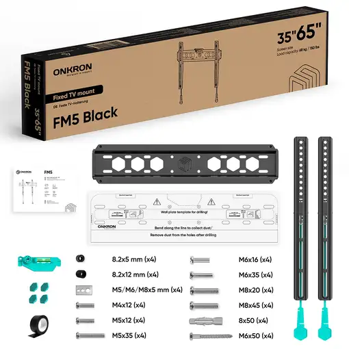 ONKRON FM5-B soporte para TV 165,1 cm (65") Negro