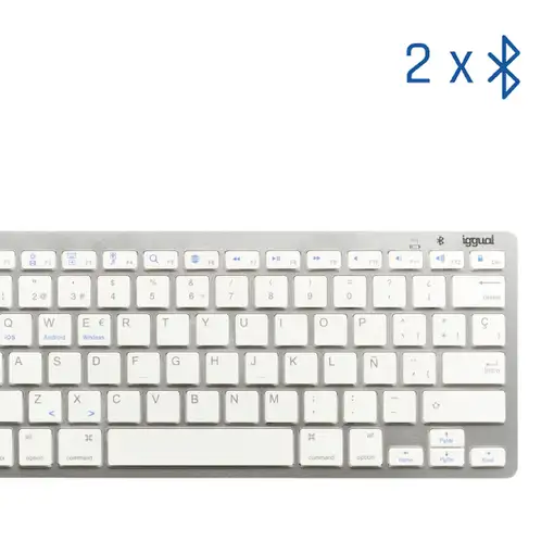iggual Teclado Bluetooth Slim TKL-BT plata 2 canal