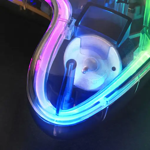 Mars Gaming MGP-C, Gamepad Profesional Neón RGB, Vibración Háptica Dual, Joysticks